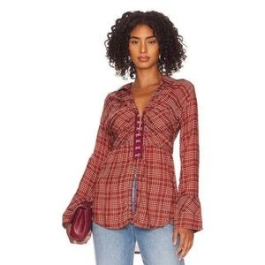FREE PEOPLE Catalynn Cinched Shirt NWT